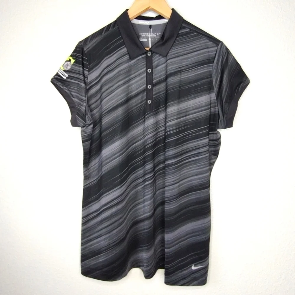 NWT Nike Gold Tour Performance Standard Fit Dri-Fit Shirt - Picture 2 of 14